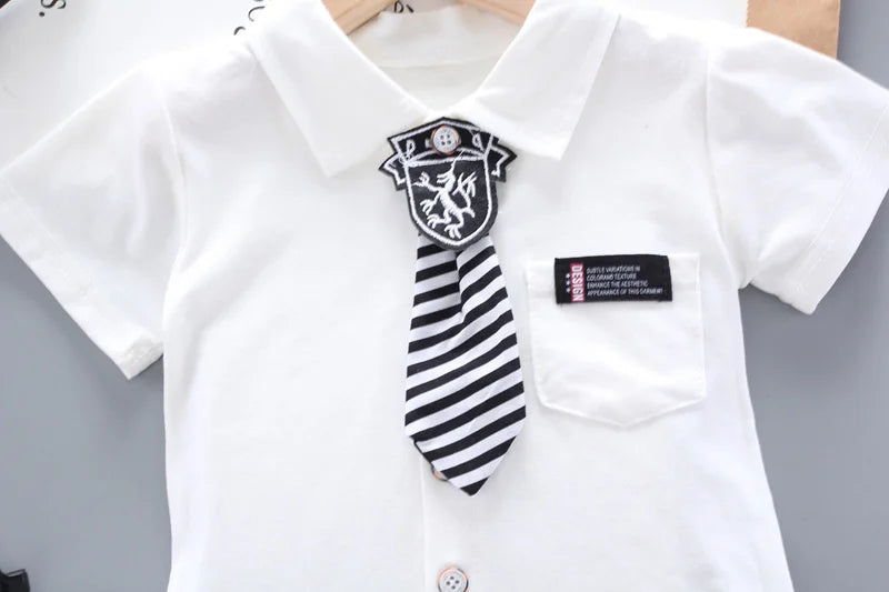 New Summer Baby Clothes Children Clothing Boys Casual Shirt Plaid Shorts 2Pcs/Set Infant Outfits Toddler Costume Kids Sportswear