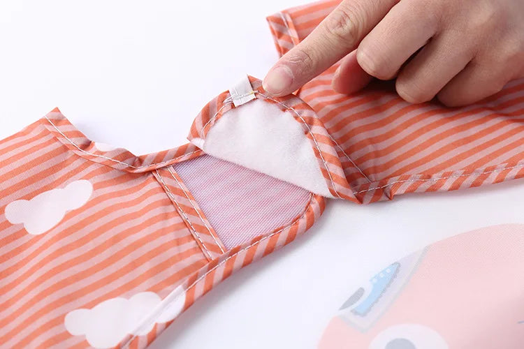 PANGDUBE Waterproof Art Smock Long Sleeve Coverall with Pocket Toddler Painting Apron Baby Feeding Bib for Boys Girls Bib