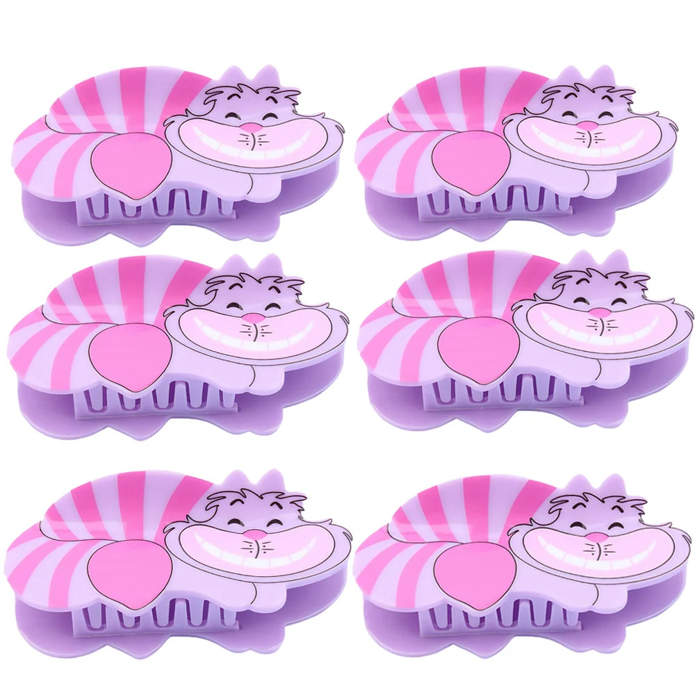 1PC/6PCS Disney's "Alice in Wonderland" cute cartoon Cheshire Cat hair claws, multi-functional hair accessories