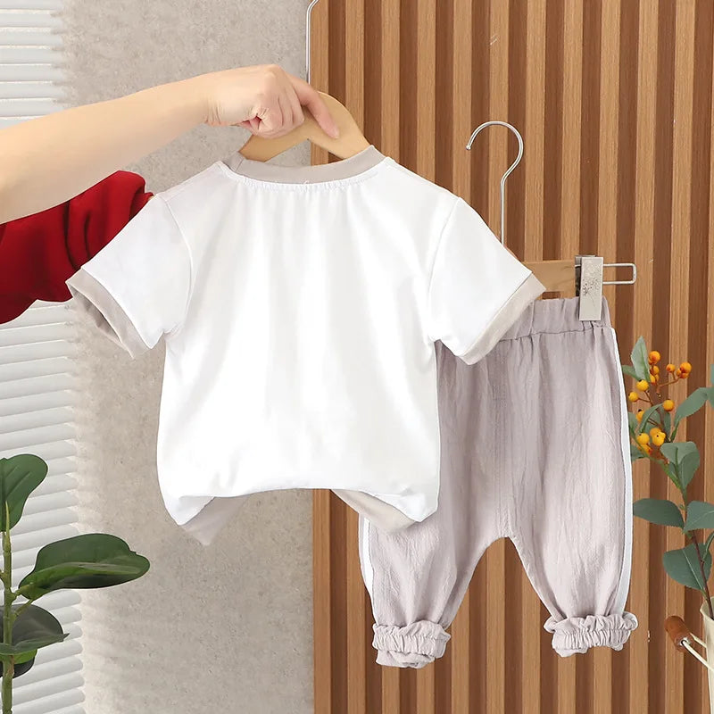 New Summer Baby Girl Clothes Suit Children Boys Cartoon T-Shirt Shorts 2Pcs/Sets Toddler Casual Cotton Costume Kids Tracksuits