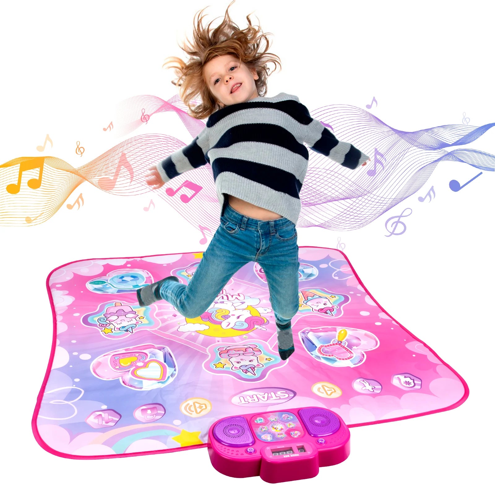 Kids Electronic Dance Mat Dancing Blanket Double Players Mode with 9 Levels Kid Floor Music Blanket Educational Toys Kids Gifts