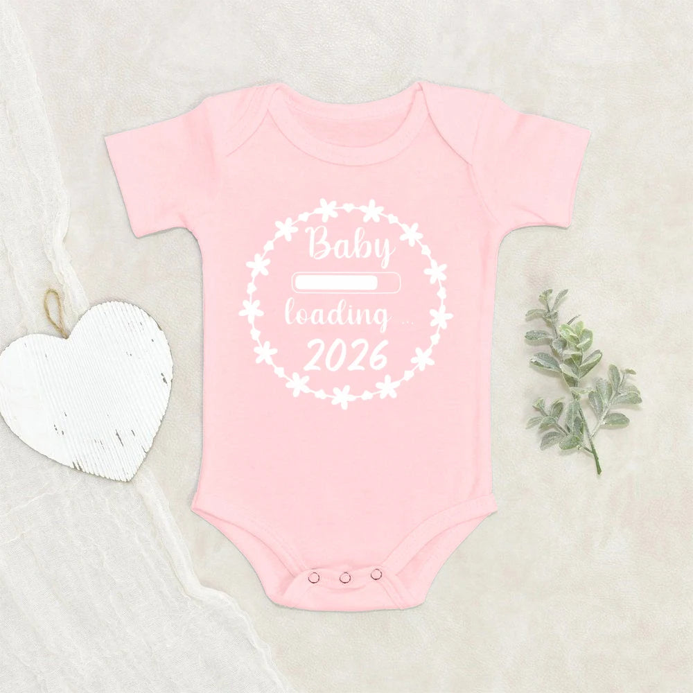 Baby Loading 2026 Announcement Newborn Baby Bodysuit Romper Funny Boys Girls Outfits Body Pregnancy Reveal Clothes