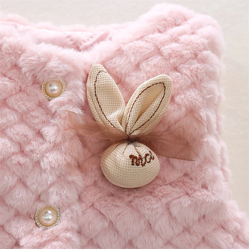 (9 Months -3 Years Old) Autumn And Winter New Simple Solid Color Baby Girl Vest, Fashionable And Warm Children'S Clothing