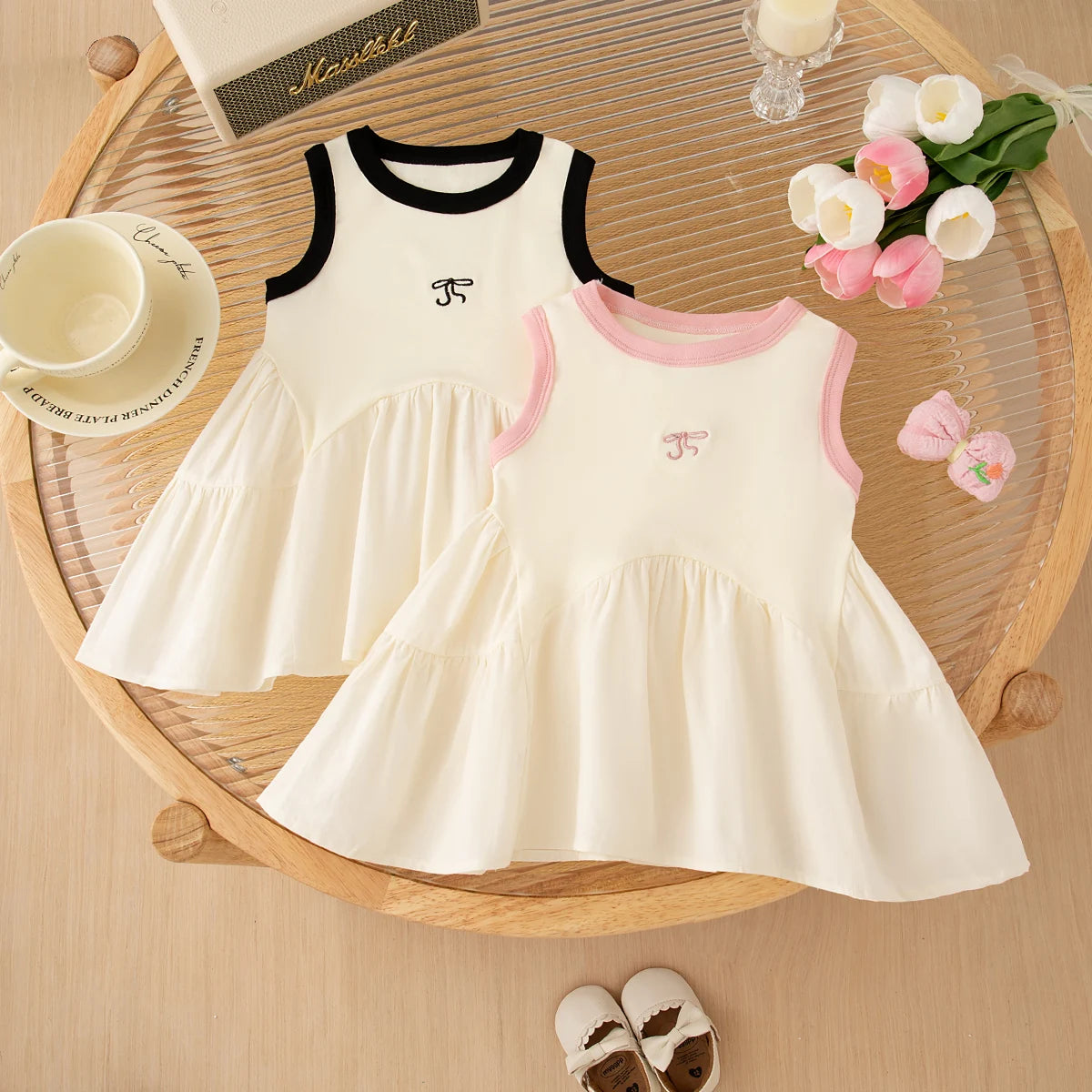 Summer New Sports Style Baby Girl Dress, Soft And Breathable Children'S Sleeveless Clothes (6 Months -3 Years Old)