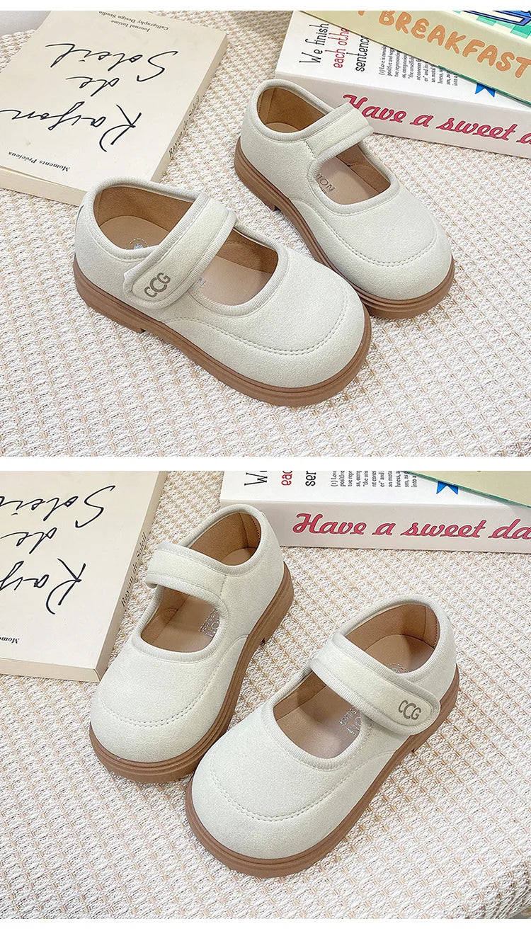 Girls' Leather Shoes 2025 Spring Autumn New Fashion Breathable Princess Shoes Lightweight Comfortable Luxury Child Casual Flats