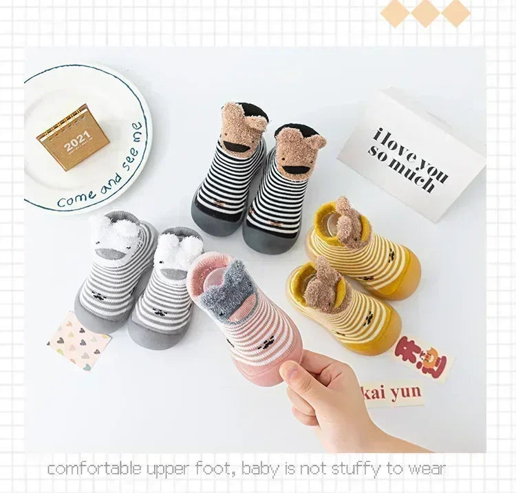 Cute Autumn Winter Children's Socks And Shoes Baby Toddler Shoes Infant Soft-soled Shoes Comfortable Breathable Indoor New Born