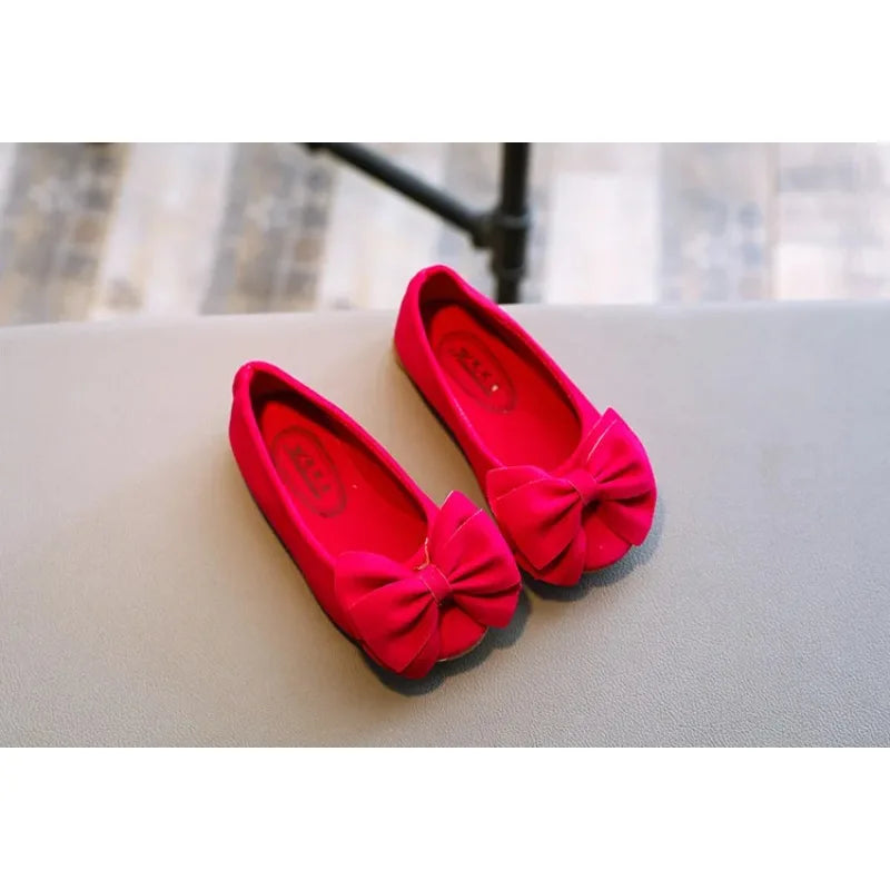 2025 New Fashion Girls Shoes PU Leather With Big Bowtie Candy Color Children Sandals Slip-on Kids Casual Shoes 21-36 Soft Hot