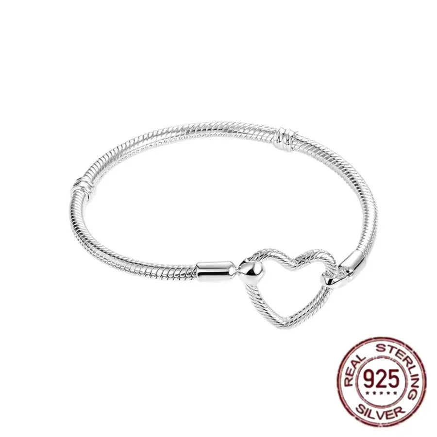 Hot selling S925 sterling silver crown snake bone bracelet, suitable for original DlY bracelet, women's fashion jewelry
