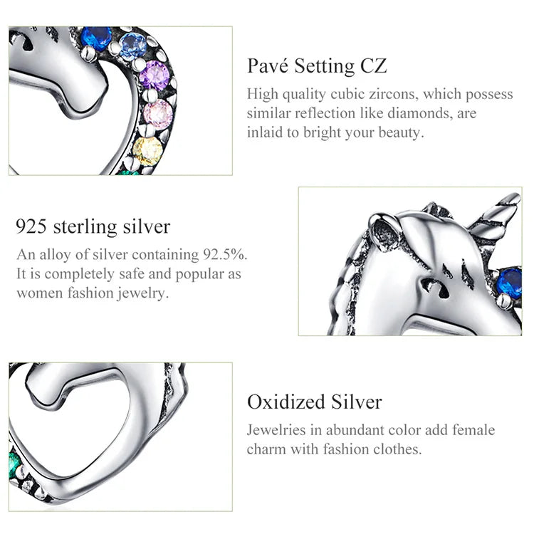Bamoer 925 Sterling Silver Luxury Girl Earrings Rainbow Butterfy Cute Fancy Funny Ear Stud Original for Women Party Fine Jewelry