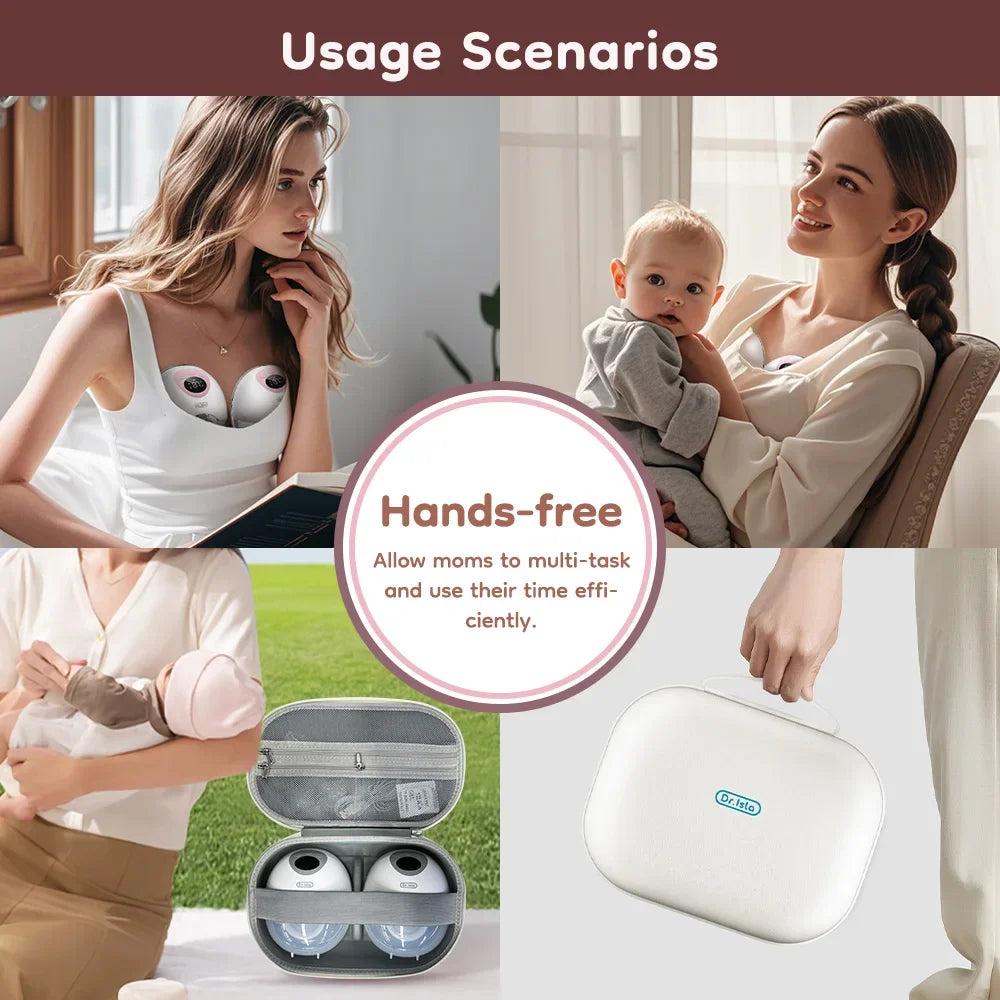 2PCS Wearable Electric Breast Pump 4Modes 36Suction Levels Breast Pump Milk Collector Gift Travel bag 19/24mm Flange