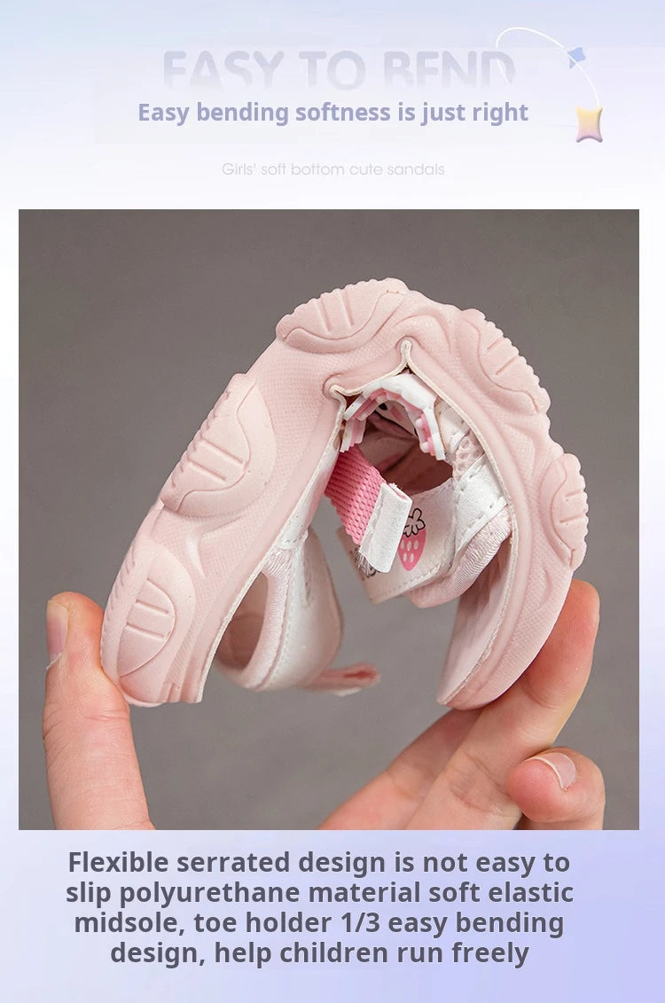 Summer Bestsellers Sanrio Kuromi's New Cute Color-blocked Flat Mesh Breathable and Anti-slip Cartoon Flip-flops for Girls