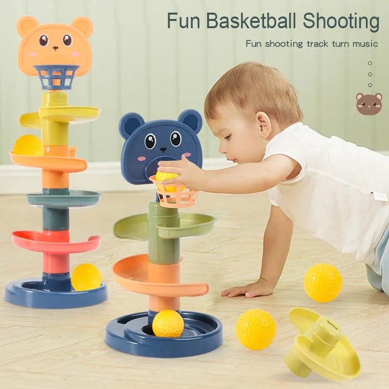Montessori Baby Toy Rolling Ball Children Montessori Educational Games For Babies Stacking Track Baby Development Toys Children