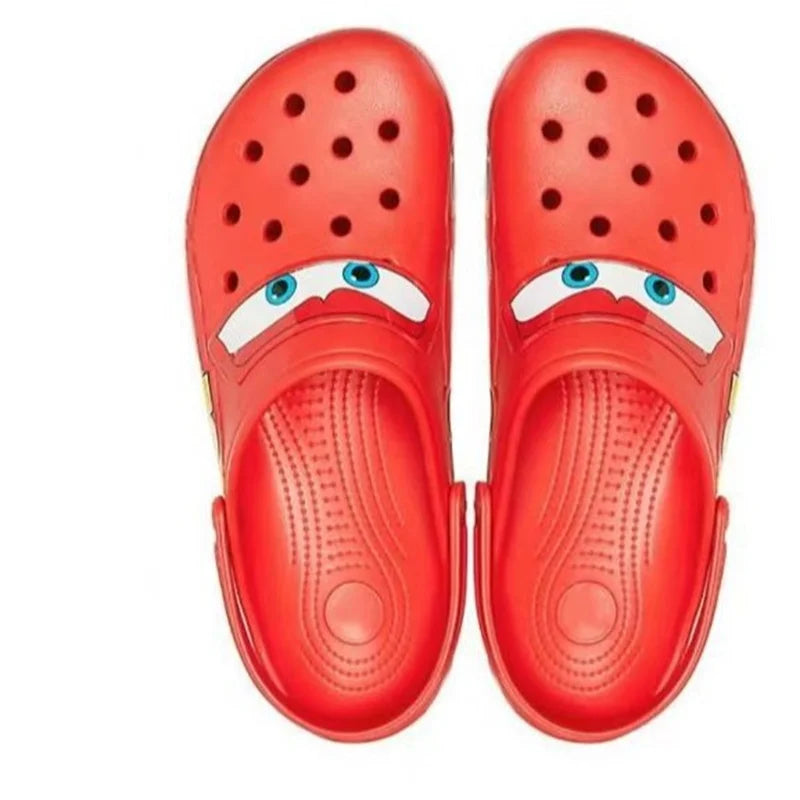 Cars Lightning McQueen Pixar EVA Cartoon Slippers Sandals Outdoor Waterproof Anti Slip Beach Casual Hole Breathable Sandals