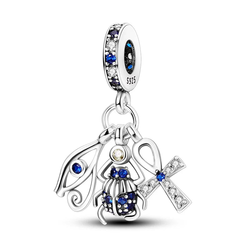 Hot Sales 925 Sterling Silver Charms Beads Devil's Eye Fatima's Hand Cross Beads Fit Original Bracelet Women DIY Jewelry Gifts