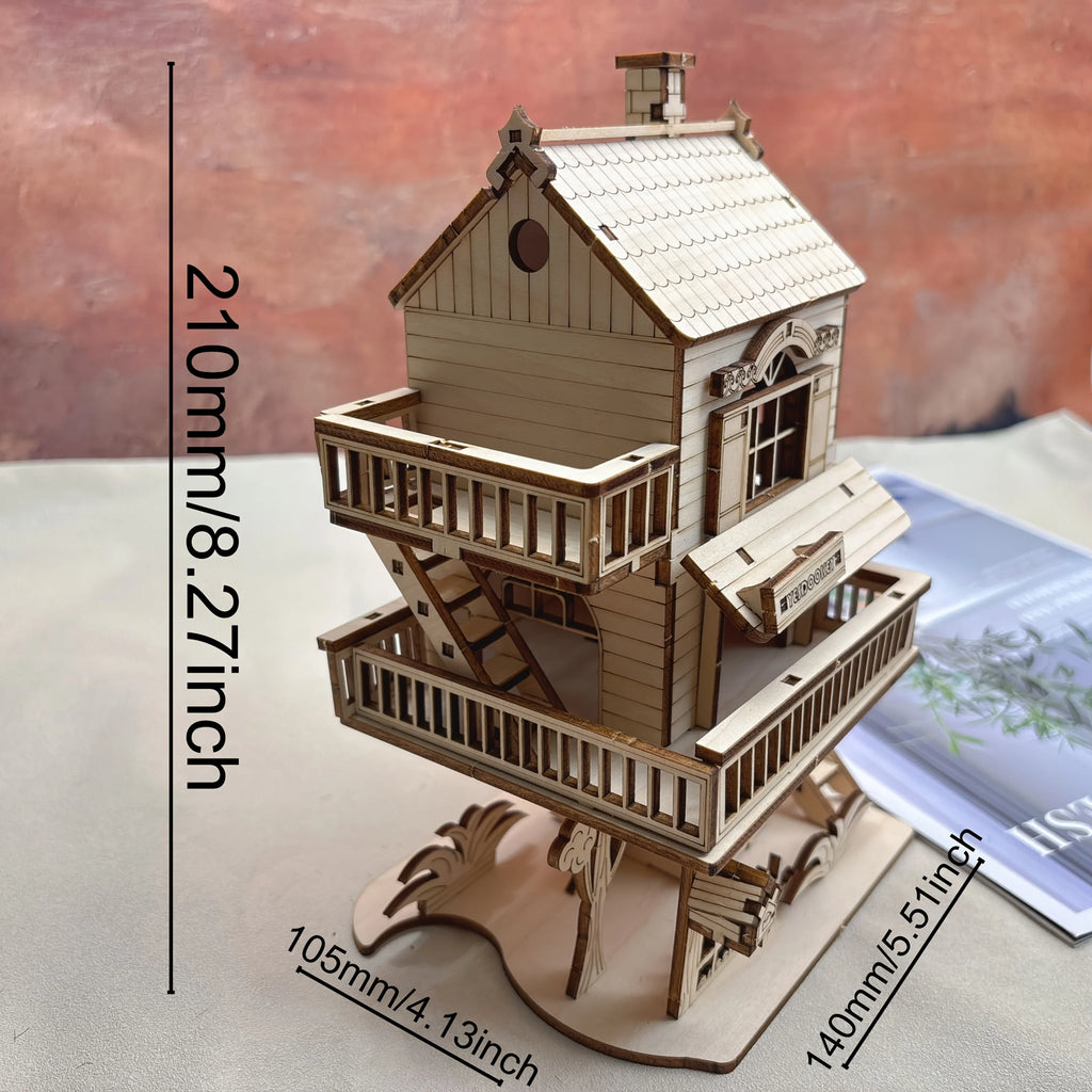 3D Jigsaw Puzzle House Treehouse Villa Model Kit DIY Dolls House Building Model Craft Birthday Christmas Gift for Adults Teens
