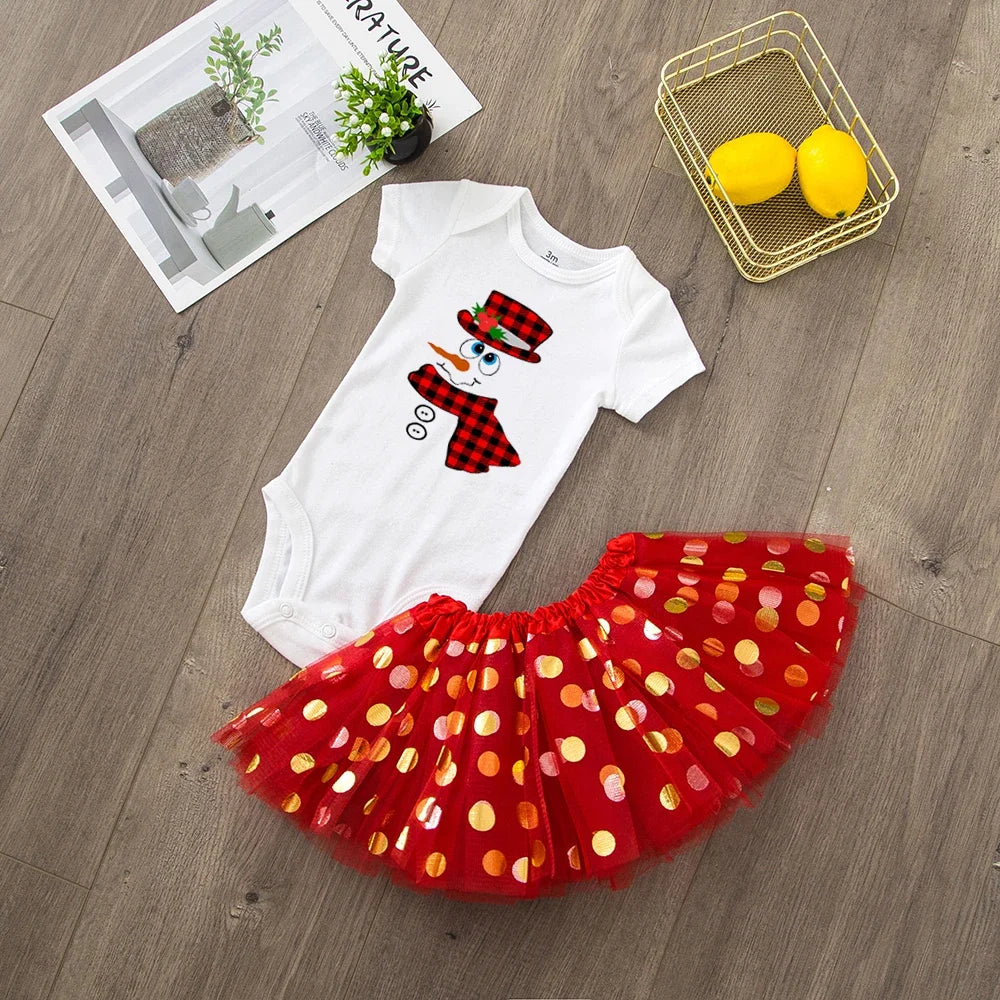 My First Christmas Merry Christmas Baby Girl Party Dress Red Tutu Cake Outfits Infant Dresses Baby Girls Holiday Clothes 0-24M
