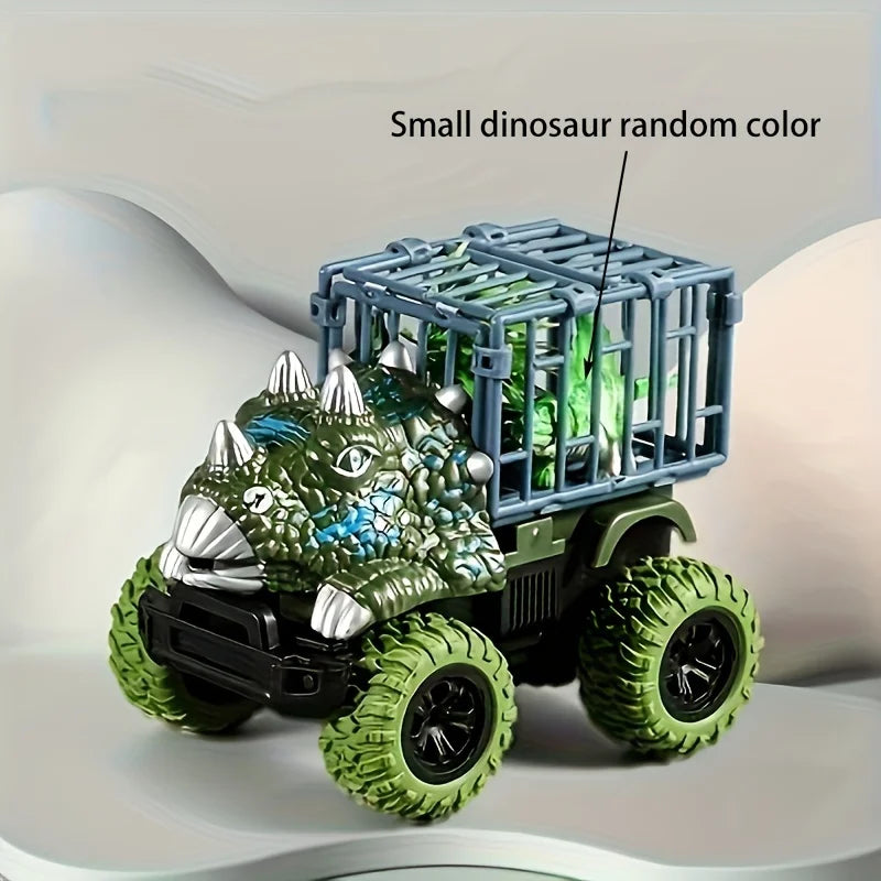 Pull Back Dinosaur Truck Toys Car Transport Truck Toys with Dino Figures for Boys Toddlers T-Rex Dinosaur Games Monster Truck
