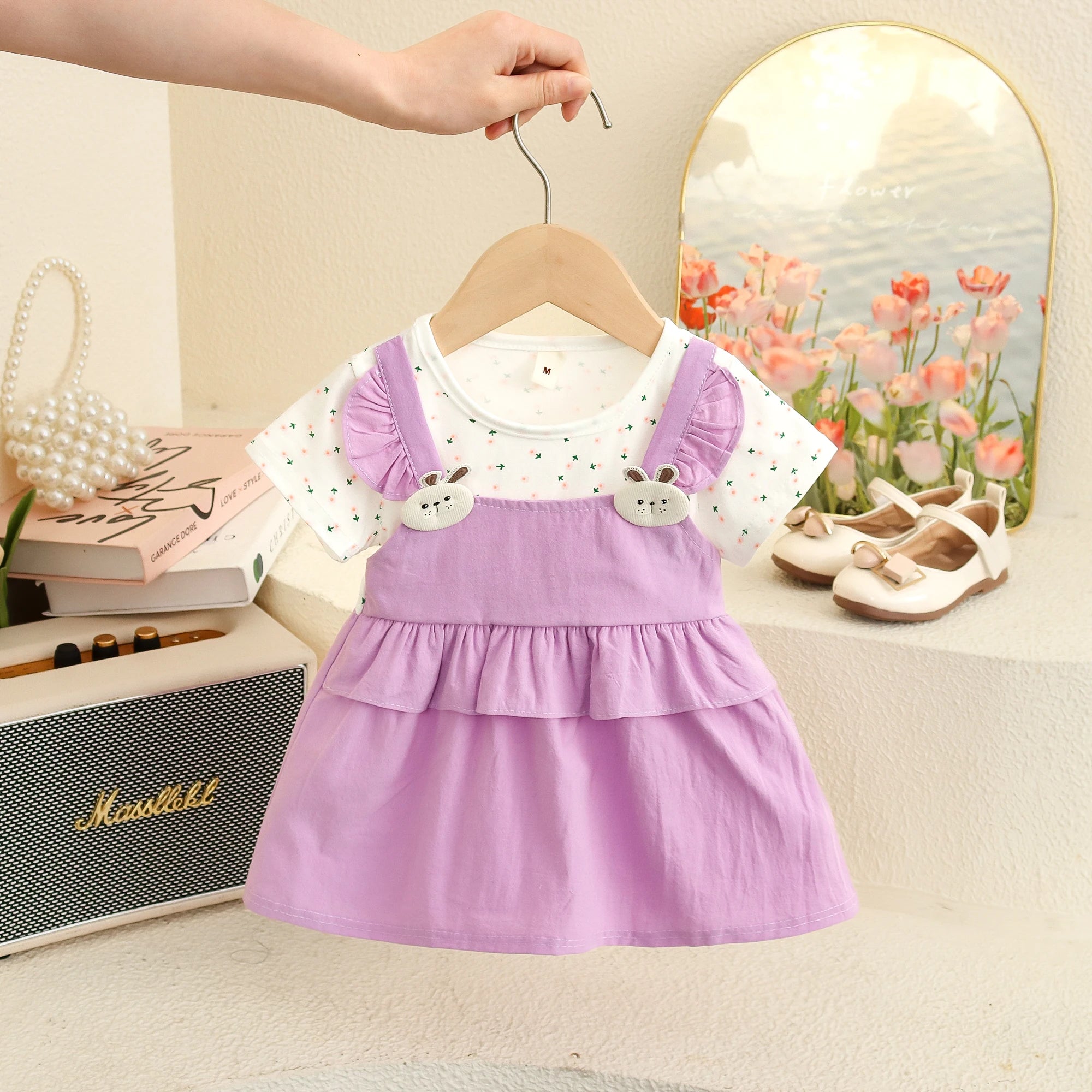 6-24 Months Summer New Baby Girl Dress, Sweet Floral Short Sleeved Children'S Clothing