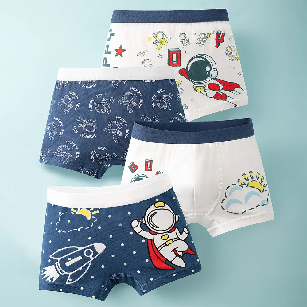 1/4/8/12 Pcs/pack Boys Boxer Briefs Kids Cotton Underwear Baby Boy Underpants Teenager Cartoon Print Soft Children Panties 4-12Y