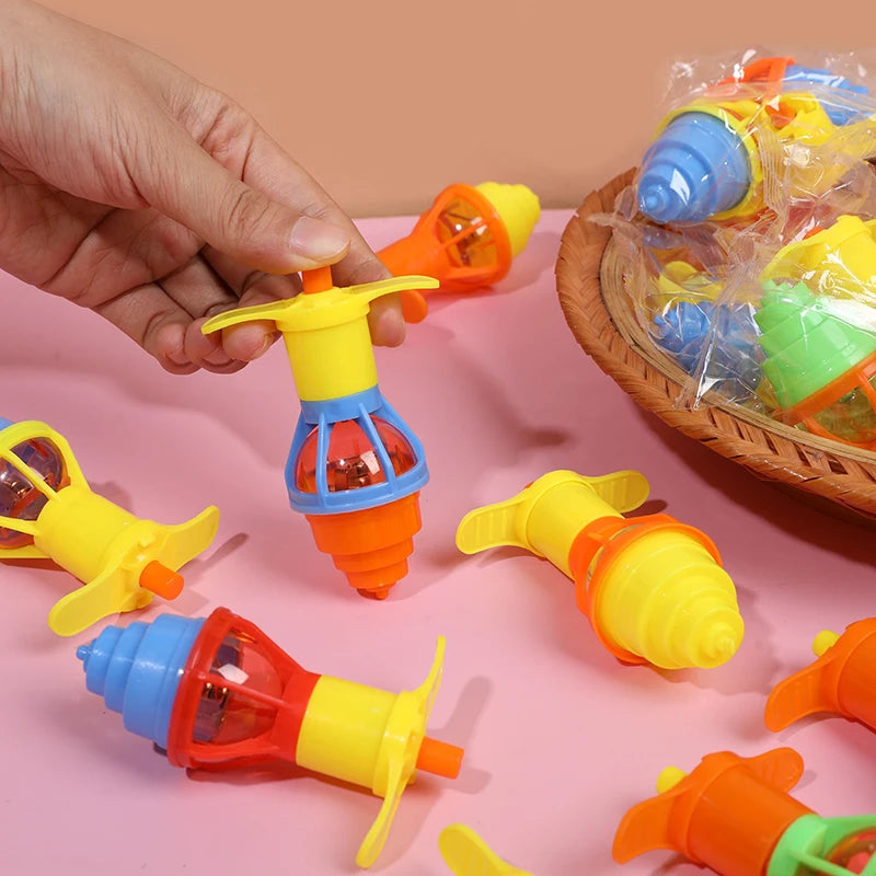 5/10/20pcs LED Light Up Spinning Tops Glow Rotating Gyro Kids Birthday Party Favors Pinata Filler Toys Boy Girl Christmas Gifts