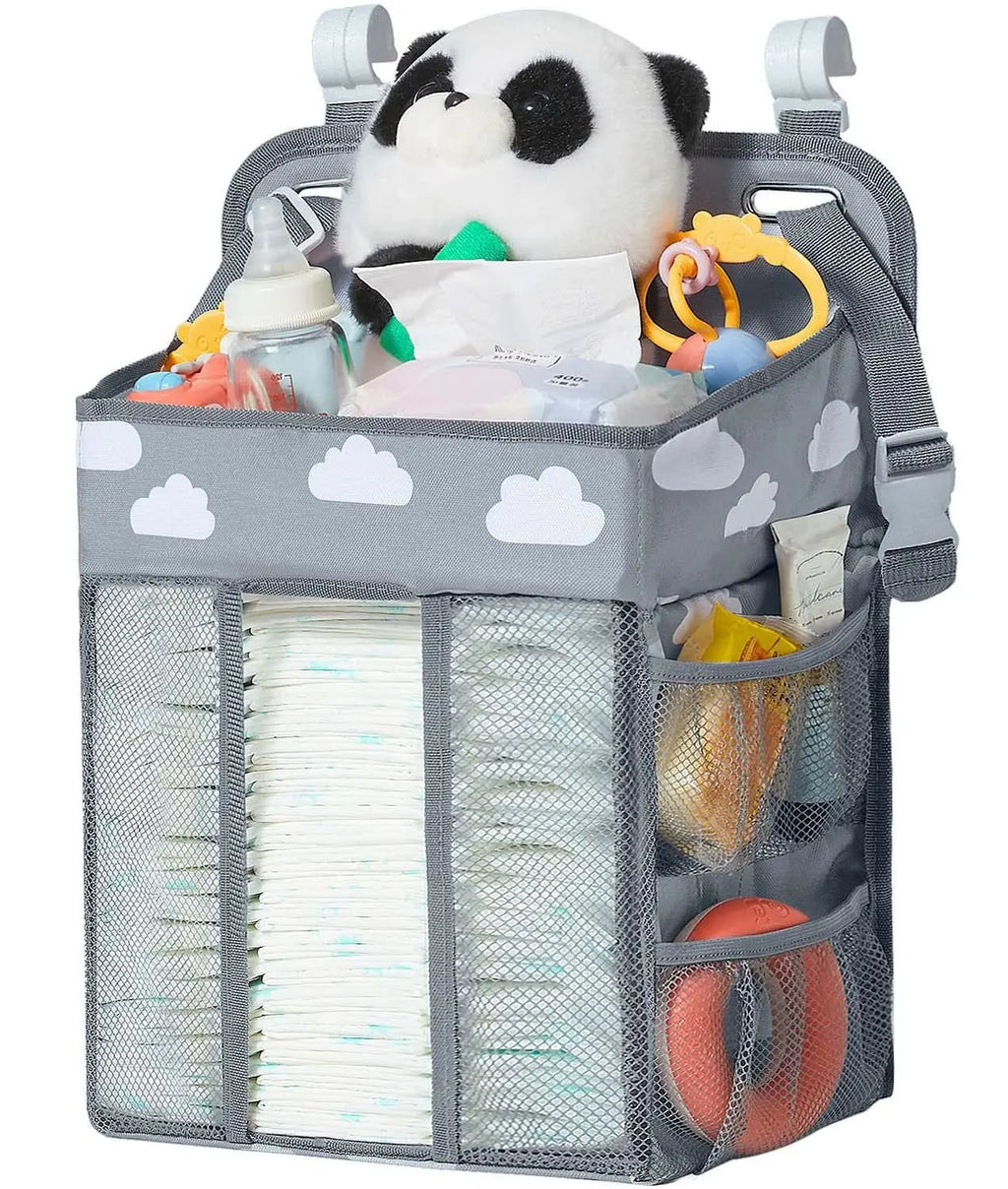 PANGDUBE Baby Diaper Stackers & Caddies Hanging Diaper Bag for Crib Diaper Organizer for Baby Thing Baby Bed Hanging Storage Bag