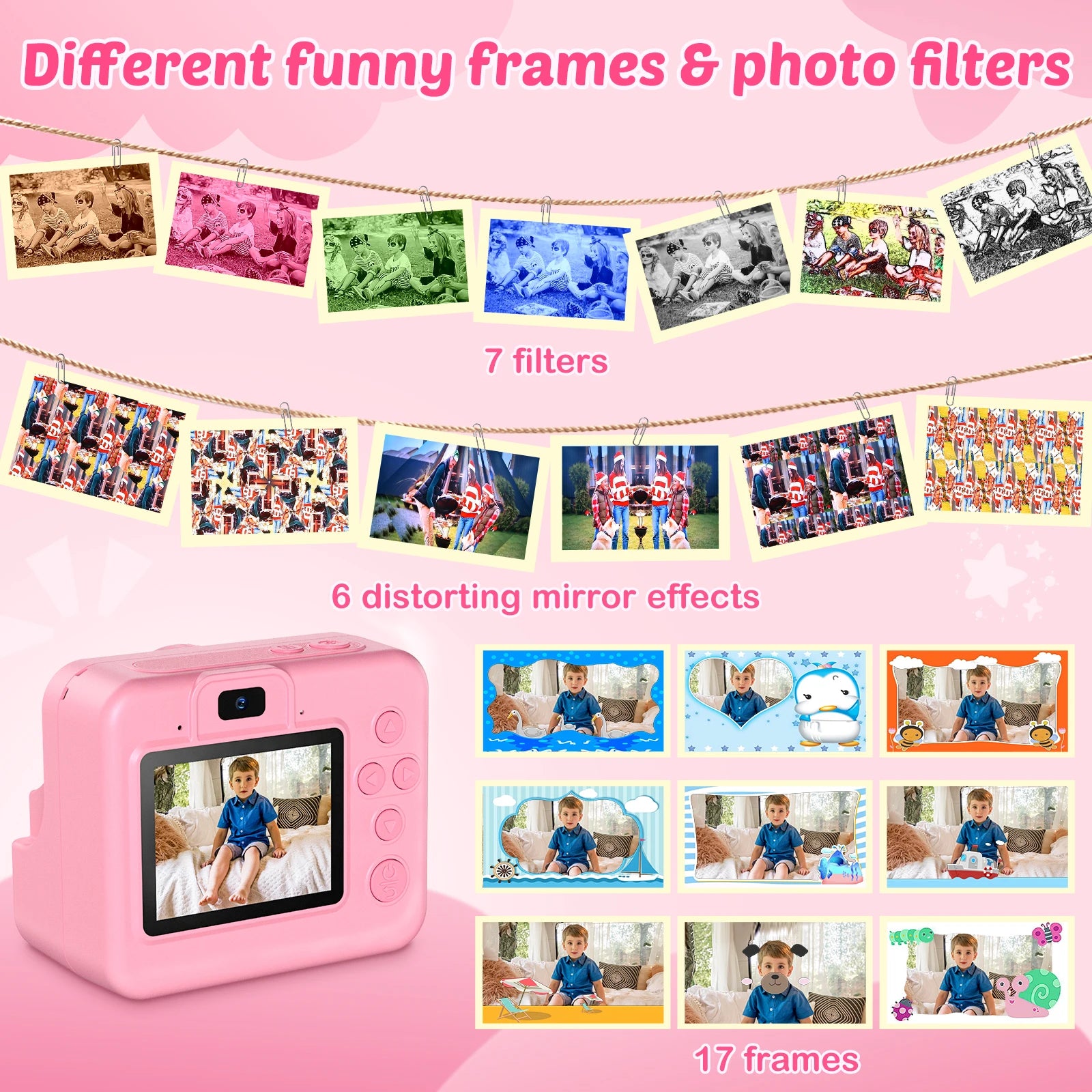 New Bee Kids Instant Print Camera 1080P HD Dual Lens Selfie 32GB Digital Camera for Girls Boys Christmas Birthday Gifts Toys
