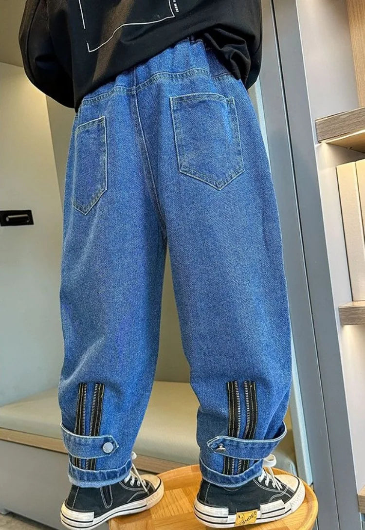 2025 New Boys' Denim Jeans 2025 Trendy Tween Boys Casual Long Pants Boys' Relaxed Fit Jeans Hot Sale