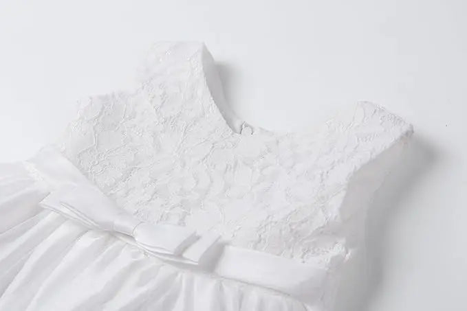 New Year Dress For Girls White Bridesmaid Dresses For Wedding Prom Gown Big Bow Girls Elegant Dresses Red Puffy Christmas Dress