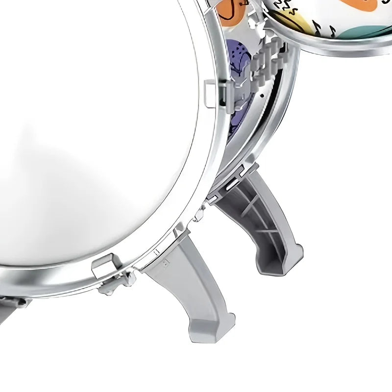 Kids Drum Set Toddler Jazz Drum Kit Toys with Stool Pedal Percussion Musical Instruments Drum Toy Early Education Gift for Boys