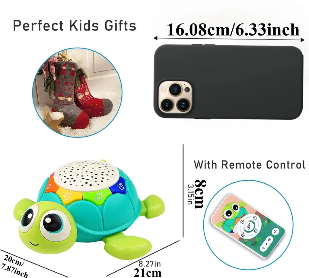 Baby Toys 5 in 1 Musical Projector Turtle Crawling Toys Tummy Time Infant Educational Toys for Boy Girl Birthday Christmas Gift