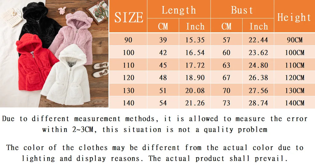 Winter New Thick And Warm Baby Girl Coat, Simple Solid Color Children'S Clothing Suitable For Babies With A Height Of 90-140cm