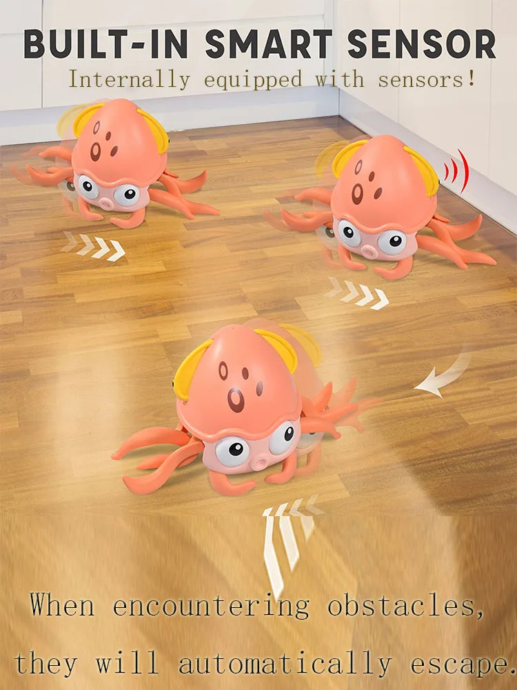Kids Induction Escape Octopus Crab Crawling Toy Baby Electronic Pets Musical Toys Educational Christmas Gift Toddler Moving Toy