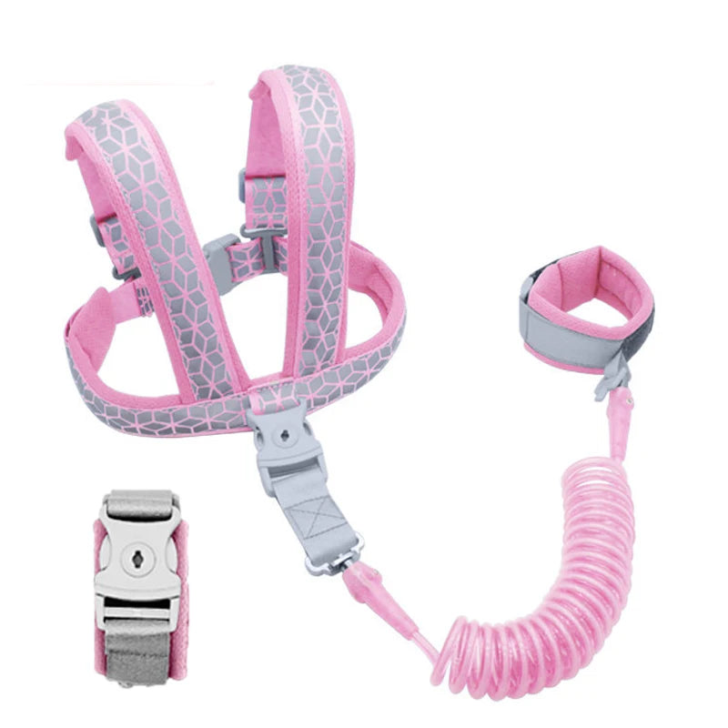 2 in 1 Baby Harness Belt Leashes+Anti Lost Wrist Link,Child Anti Lost Leash Baby Cute Harness Belt Strap Hold Kids Wrist Link