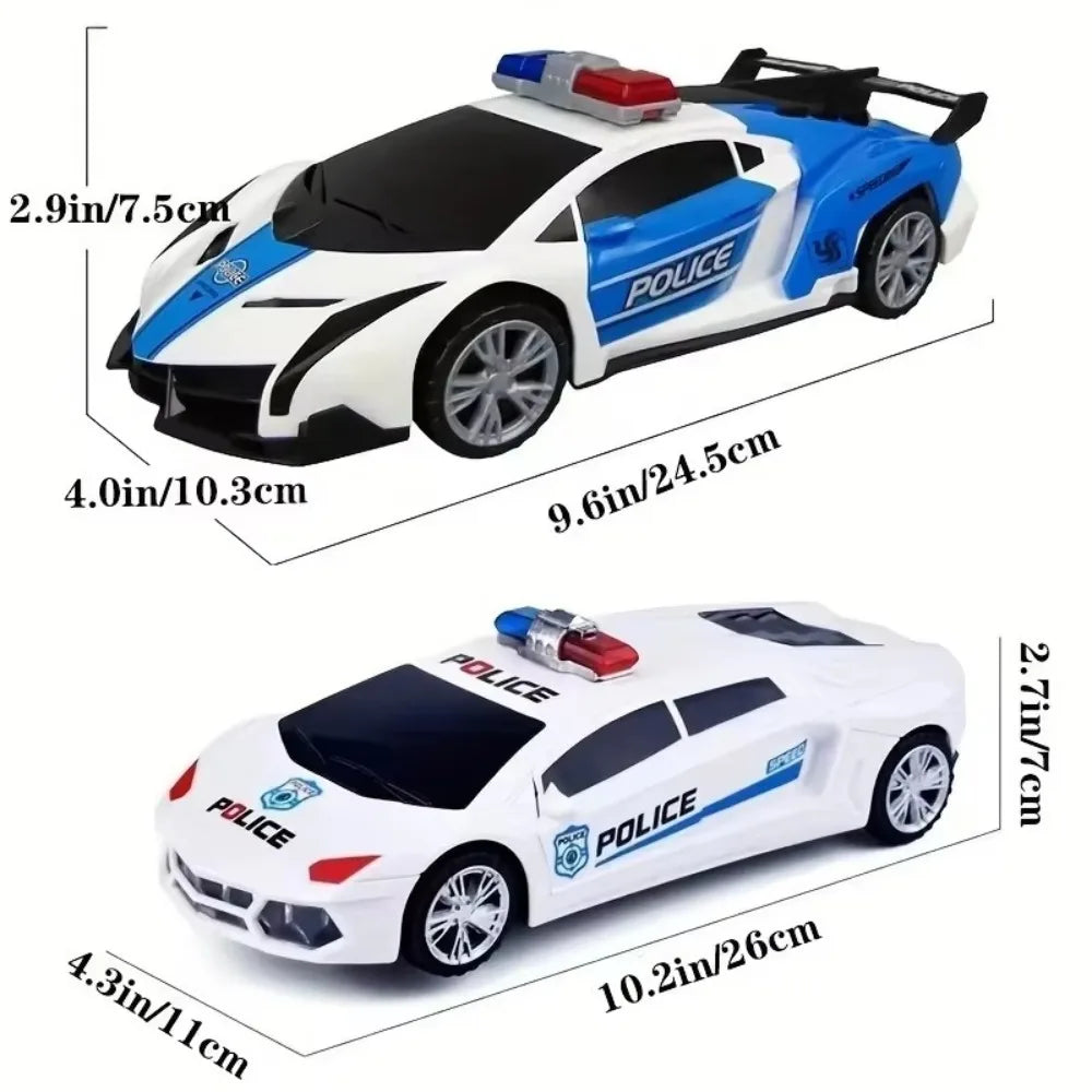 Kids Police Car Toy with Sound & LED Light Openable Door Universal Wheel Patrol Cop Play Vehicle Toy for Toddlers Boys Girls