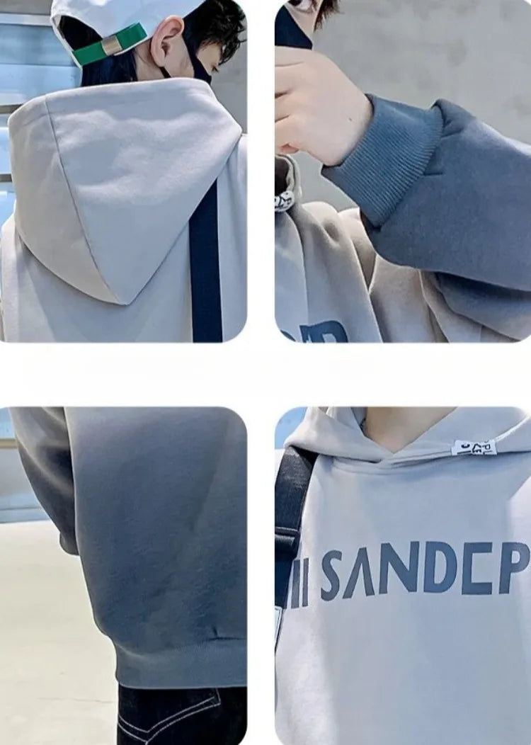 2025 Spring Autumn New Boys Mid-Large Size Trendy Stylish Eye-Catching Hooded Sweatshirt - Boys' Spring Streetwear Top