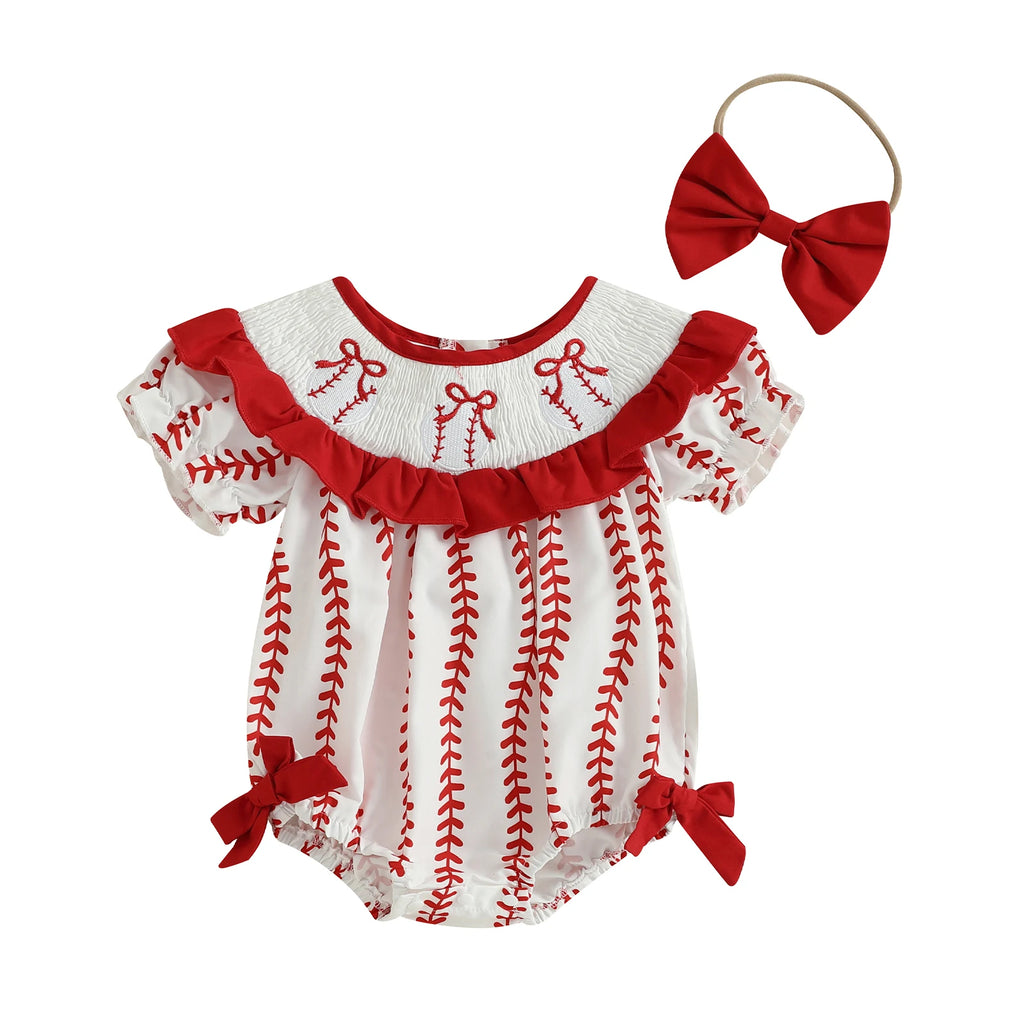 Adorable Infant Floral Romper with Matching Bow Headband Set for Summer Sleeveless Jumpsuit Outfit for Baby Girl