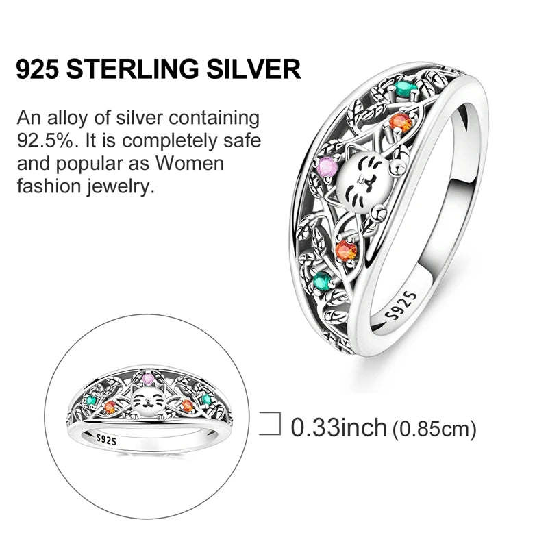 New Rings For Women 100% 925 Sterling Silver Star Moon Colorful Zircon Rings Fine Wedding Engagement Birthday Jewelry Gifts