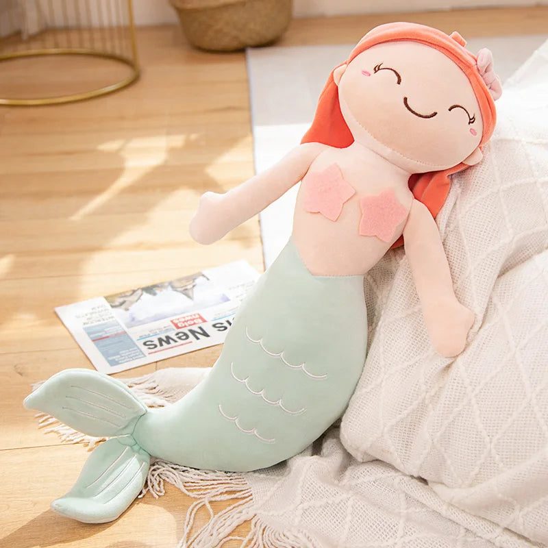 High Quality Cartoon Kawaii Mermaid Plush Toys Soft Animal Plush Pillow Stuffed Toy Princess Dolls Children  Girls Birthday Gift