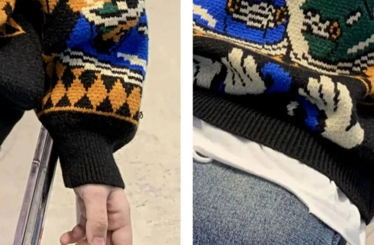 2025 New Boys' Autumn/Winter Fleece-Lined Thickened Pullover Knit Sweater - Warm Base Layer for Kids, Trendy & Cozy Design