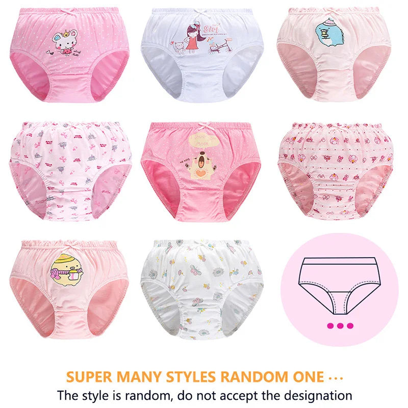 5/10 Pieces Girls Briefs Random Cartoon Patterns Cute Girls Panties Cotton Toddlers Briefs Soft Children Triangle Underwear