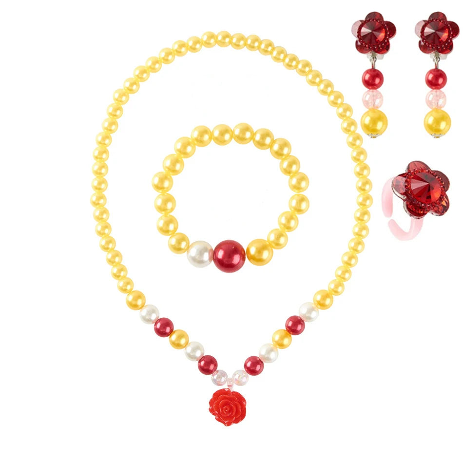 Disney Beauty and the Beast Princes Belle Role Play Headwear Cosplay Costume Accessory Wig Hairpin Crown Birthday Party Dress up