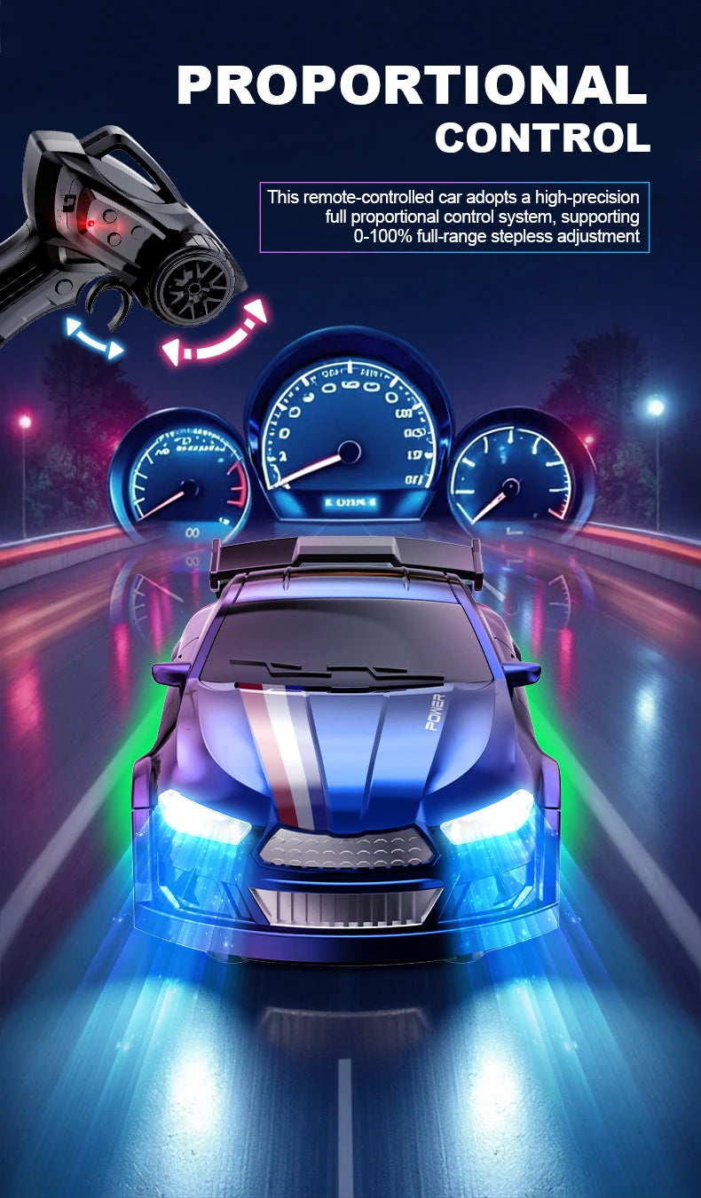 1/64 Scale Drift RC Car - 2.4GHz Desktop Mini Racing Model with ESP, 4WD Remote Control Vehicle, Toy for Adults & Kids, Ideal Gi