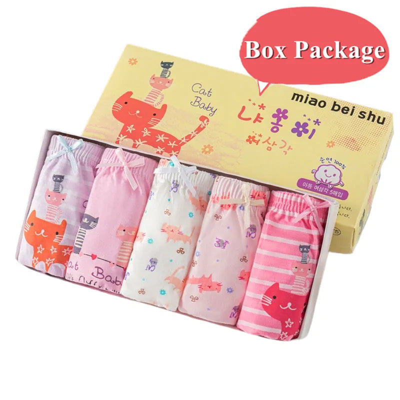 5Pcs / Set Girls Underwear Cotton Cute Unicorn Pattern Little Girls Panties Breathable Comfort Kids Hipster Briefs