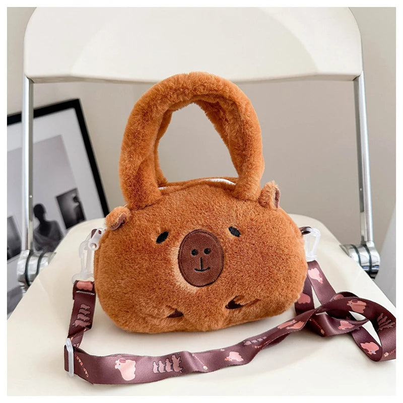 Cute new dolphin plush backpack,large capacity crossbody bag,soft handbag,multifunctional women's backpack cosmetic bag Capybara