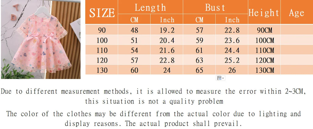 Summer New Floral Baby Girl Dress, Princess Style Children'S Short Sleeved Clothes