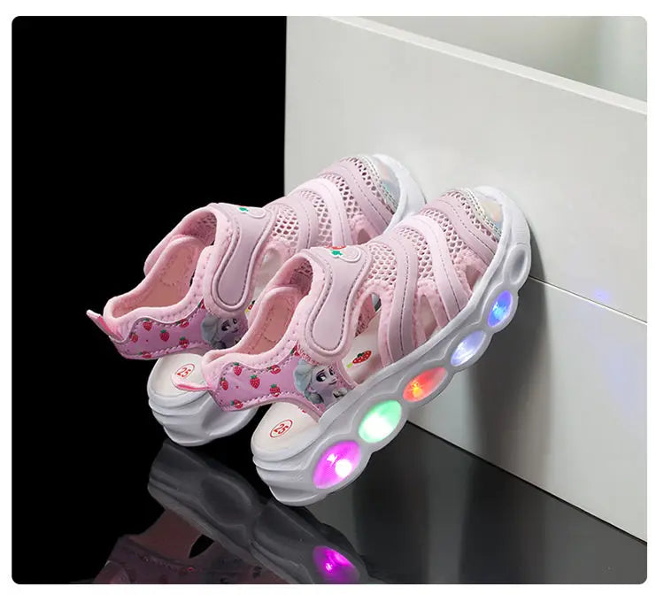 Disney Summer Cartoon Kids Toddler Boys Spiderman Princess Sandals Sport Baby Boys Blue Red Beach Sneakers Sandals Size 24-35