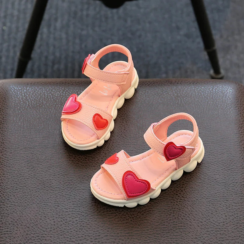 Sandalias New Children Sandals for Girls Korean Fashion Open Toe Anti Slip Beach Sandals Casual Comfortable Soft Sole Kids Shoes