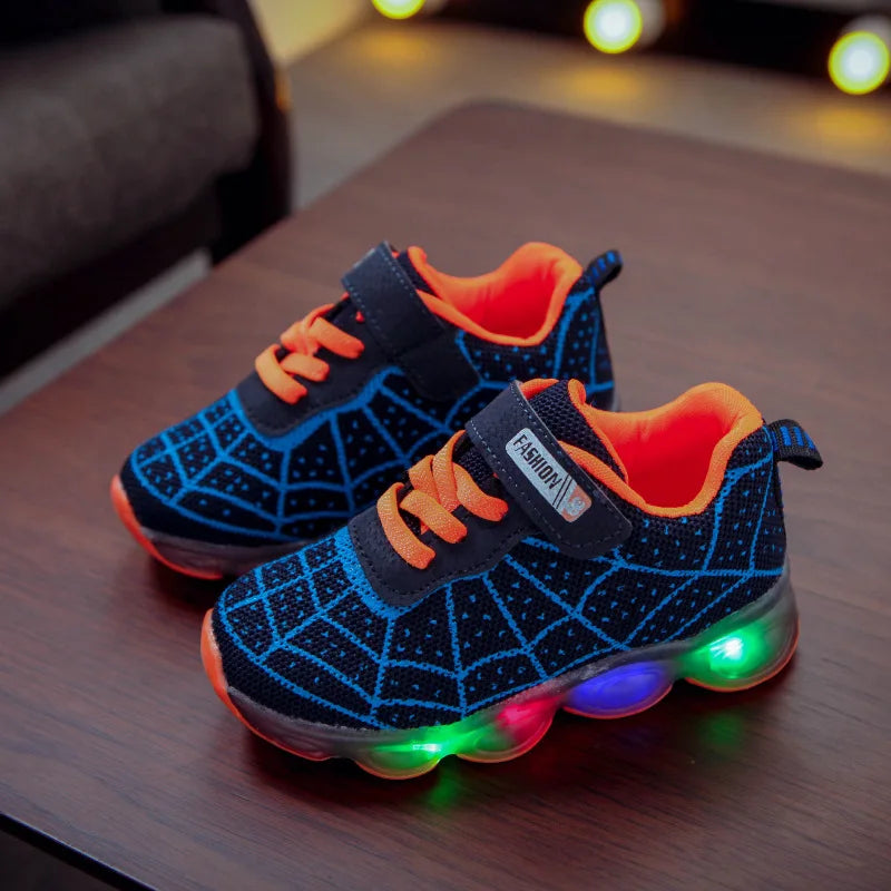 Kids LED Lighting Shoes Boy Lighting Shoes Girls Running Shoes Baby Single Sneakers Mesh Size 21-36
