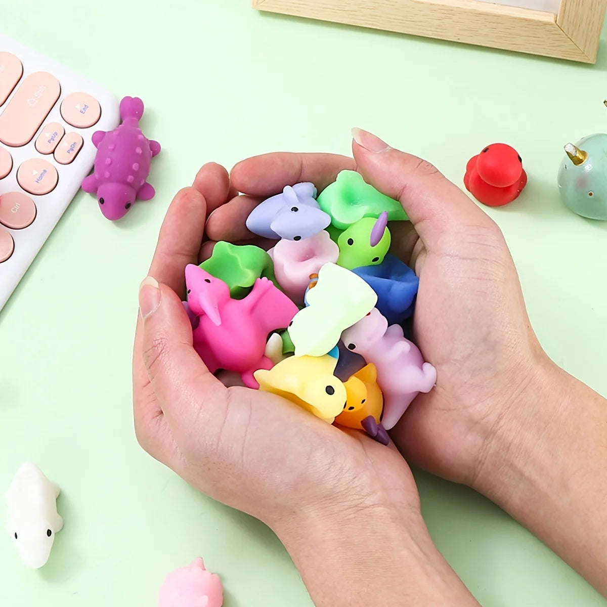 12/24pcs Dinosaur Kawaii Squishies Mochi Squishy Toys Stress Relief Toys for Kids Boys Girls Animals Party Favors Birthday Gifts