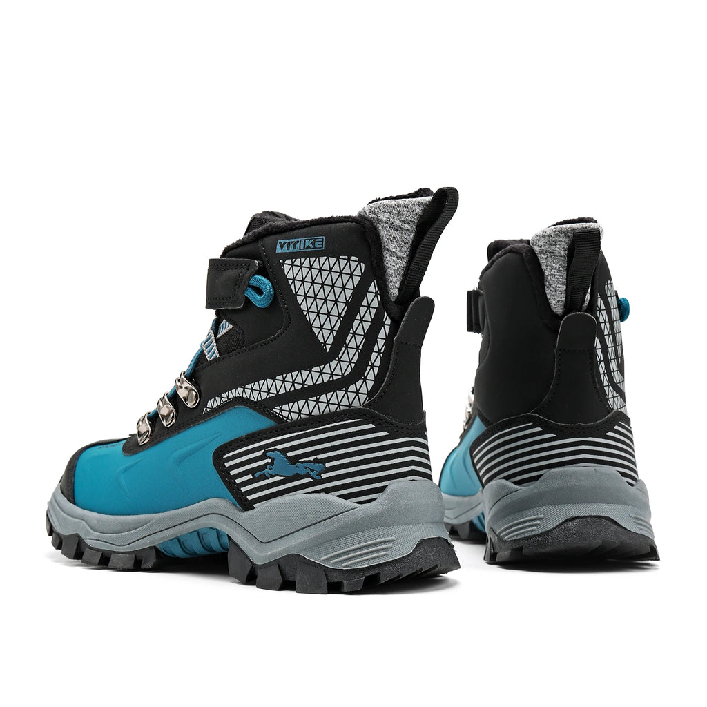 Kids Hiking Boots Boys Girls Outdoor Walking Climbing Sneaker Comfortable Snow Shoes Hiker Boot Antiskid Steel Buckle Sole